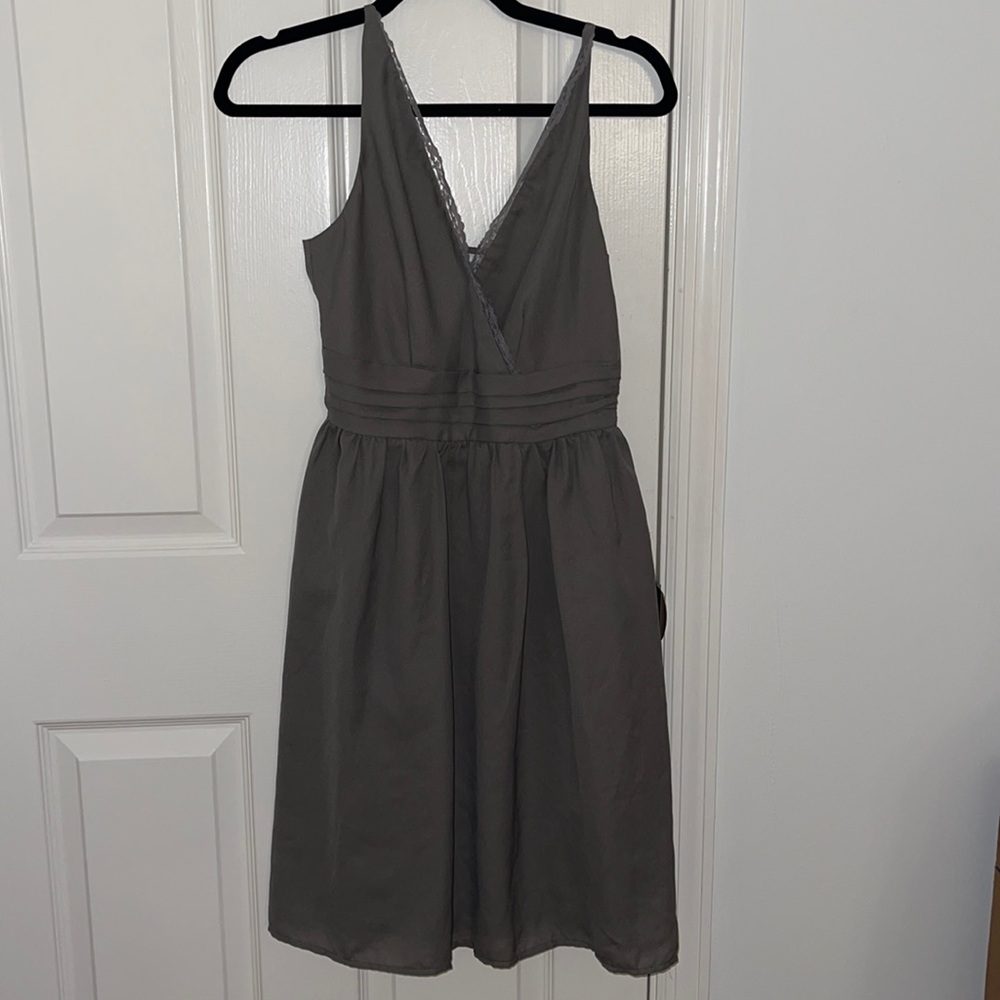 Cute Lace-lined Gray Dress size S